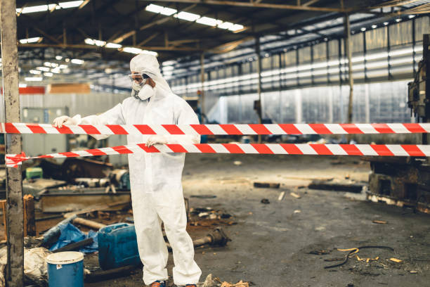 Professional Sewage Cleanup technician working in Winchester, KY